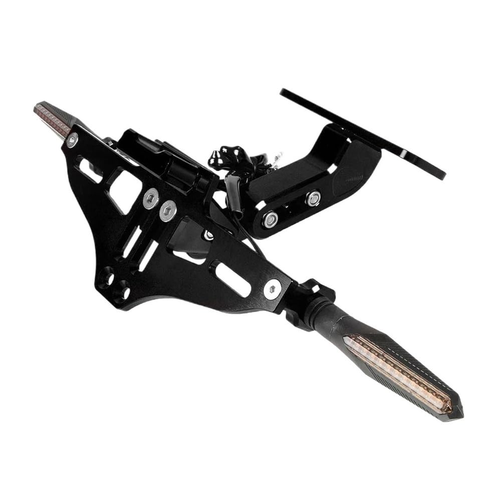 Nummernschildhalterung Für A&PRILIA Motorrad Universal Verstellbarer Hinterer Kennzeichenhalter(I Black Set) von Hjiaodq