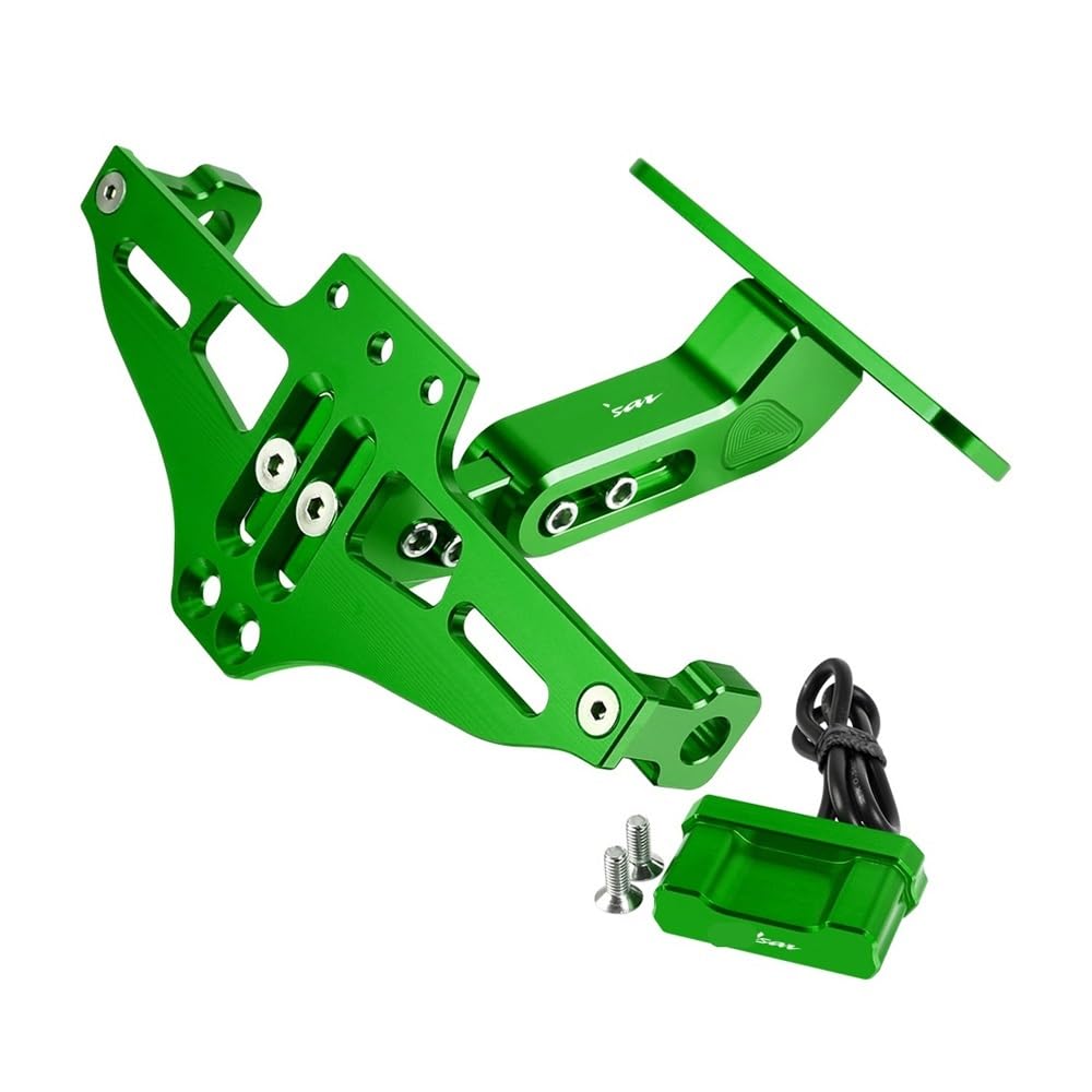 Nummernschildhalterung Für Bajaj Hinteres Kennzeichenhalter Halterungs Heck Kit(Green with Logo) von Hjiaodq