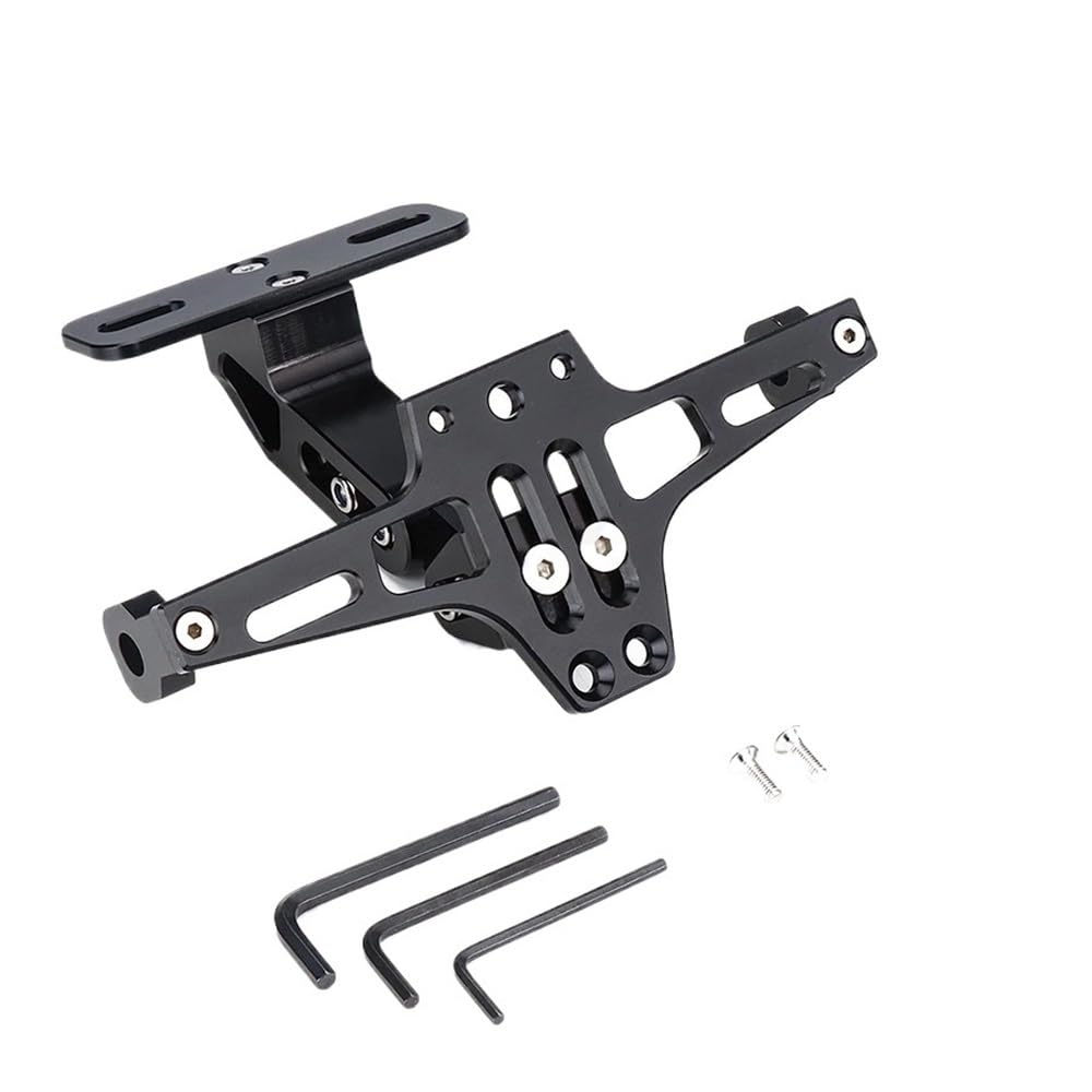 Nummernschildhalterung Für Motorrad Hinten Kennzeichen Montieren Halter Lichter Aluminium Legierung Halterung(Black) von Hjiaodq