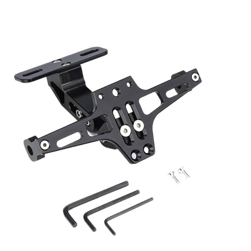 Nummernschildhalterung Für Motorrad Hinten Kennzeichen Montieren Halter Lichter Aluminium Legierung Halterung(Black) von Hjiaodq