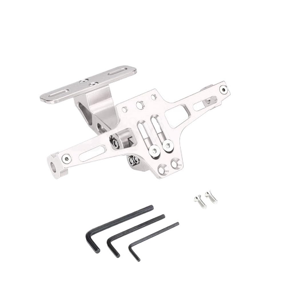 Nummernschildhalterung Für Motorrad Hinten Kennzeichen Montieren Halter Lichter Aluminium Legierung Halterung(White) von Hjiaodq