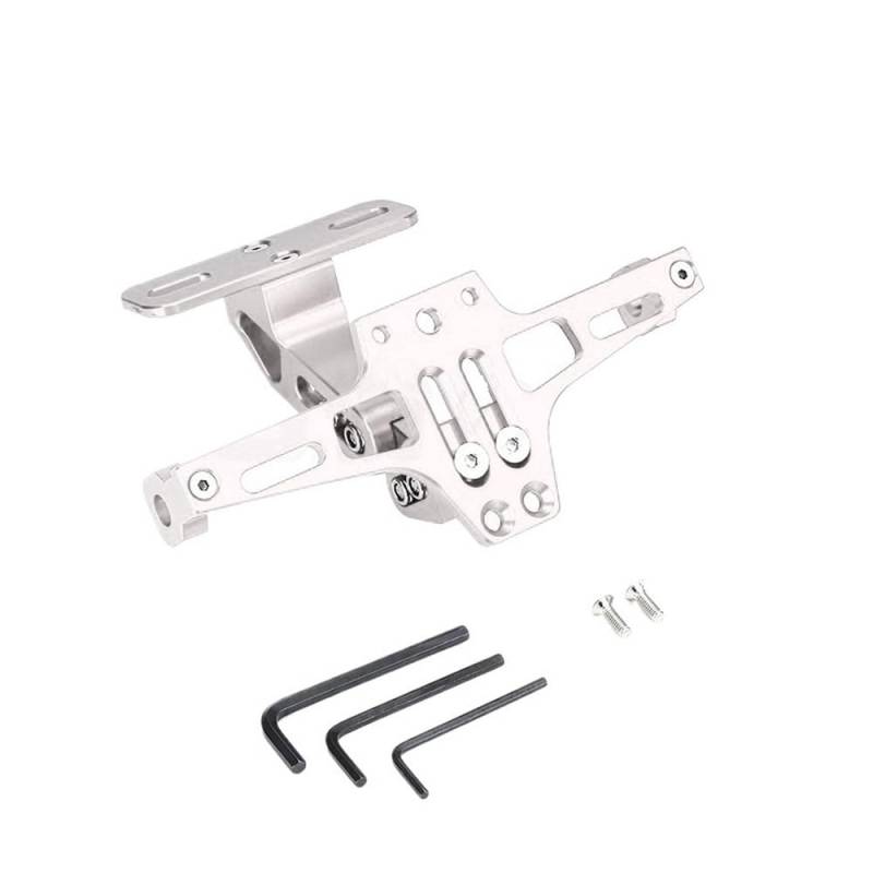 Nummernschildhalterung Für Motorrad Hinten Kennzeichen Montieren Halter Lichter Aluminium Legierung Halterung(White) von Hjiaodq
