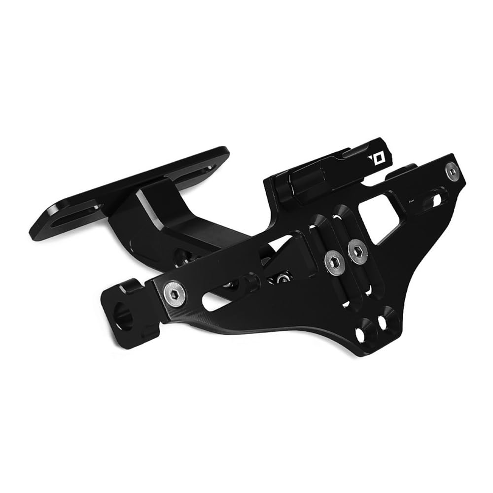 Nummernschildhalterung Für Motorrad Hinten Kennzeichenhalter Halterung Mit Licht Schwanz(Black) von Hjiaodq