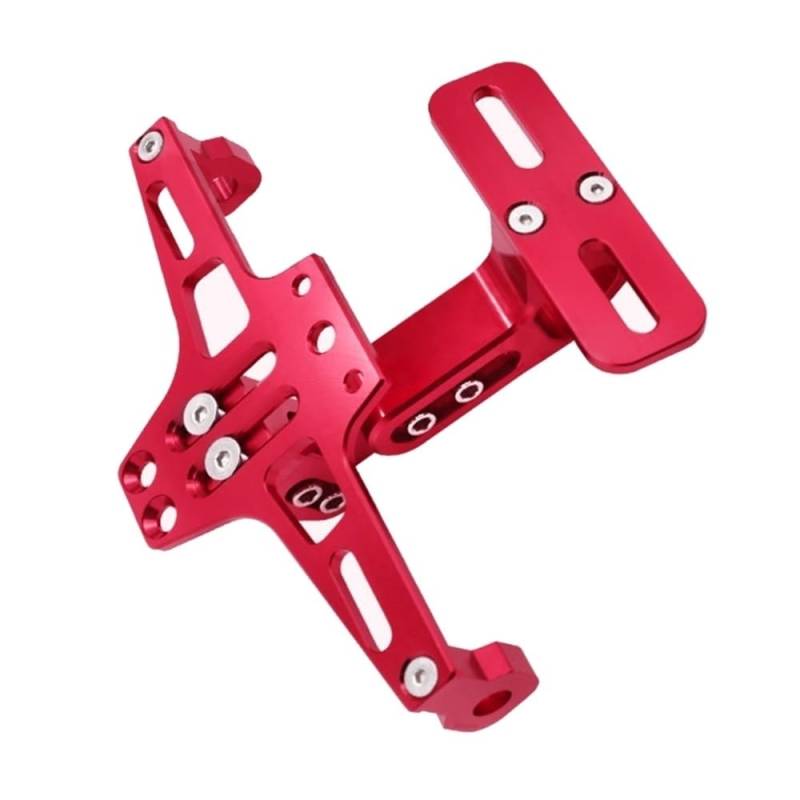 Nummernschildhalterung Motorrad Hinten Kennzeichen Rahmen Halter Roller Motorrad Aluminium Lizenz Nummer Platte Halterung(2PCS Red) von Hjiaodq