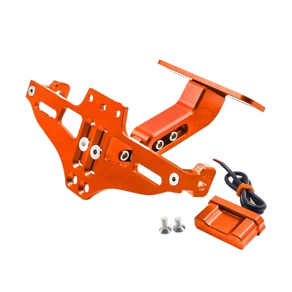 Nummernschildhalterung Motorrad Hinten Schwanz Kennzeichen Halterung Halter Lichter Für A&PRILIA(Orange no Logo) von Hjiaodq