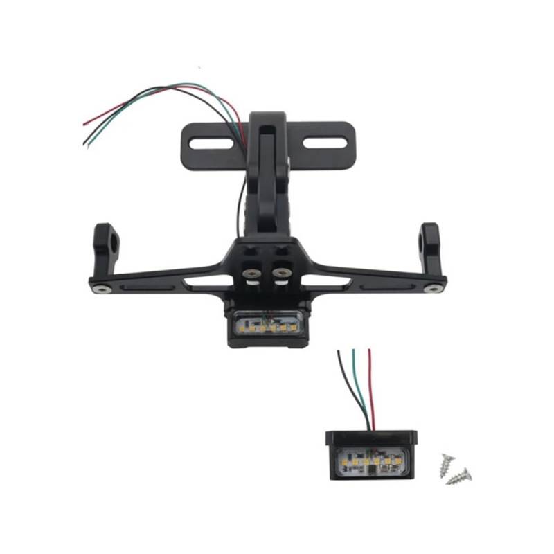 Nummernschildhalterung Motorrad Kennzeichenhalter Universelle Motorrad Heckhalterung Mit Licht(Black) von Hjiaodq
