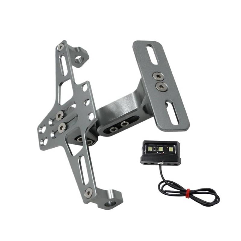 Nummernschildhalterung Motorrad Kennzeichenhalter Universelle Motorrad Heckhalterung Mit Licht(Type k) von Hjiaodq