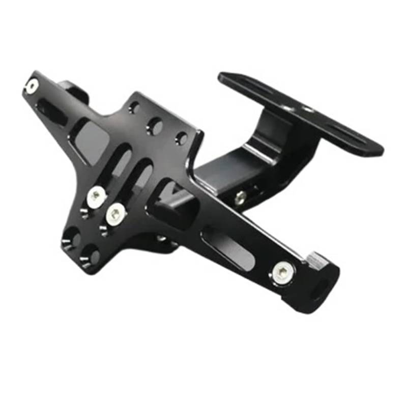 Nummernschildhalterung Motorrad Modifiziert Mit Lampe Hinterer Kennzeichenhalter Verstellbarer Kennzeichenträgerrahmen(Black) von Hjiaodq