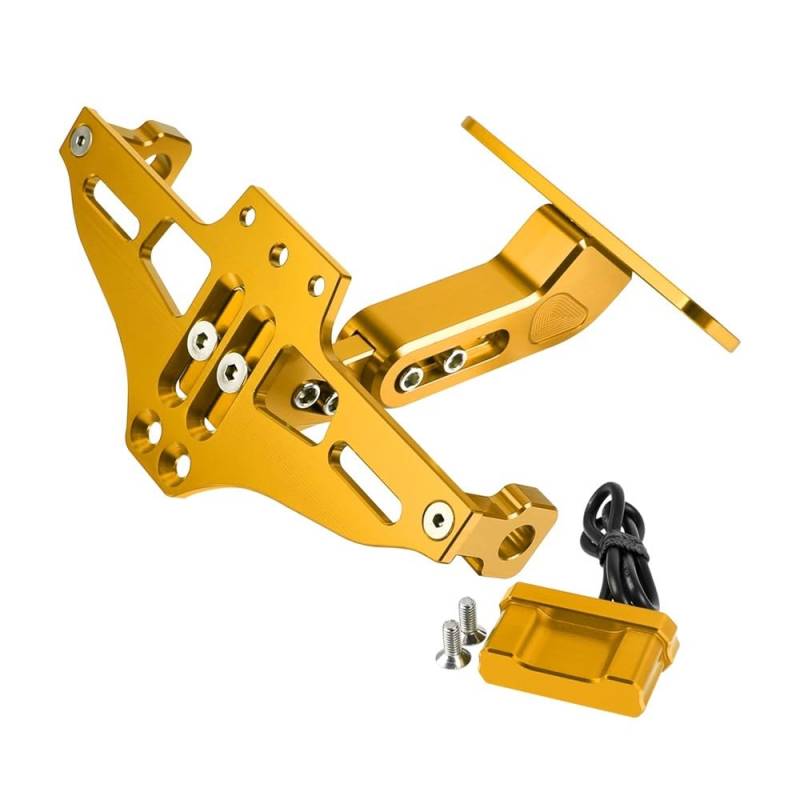 Nummernschildhalterung Motorrad Universal Einstellbare Hinten Schwanz Kennzeichen Halter Halterung Licht Für(Type G) von Hjiaodq
