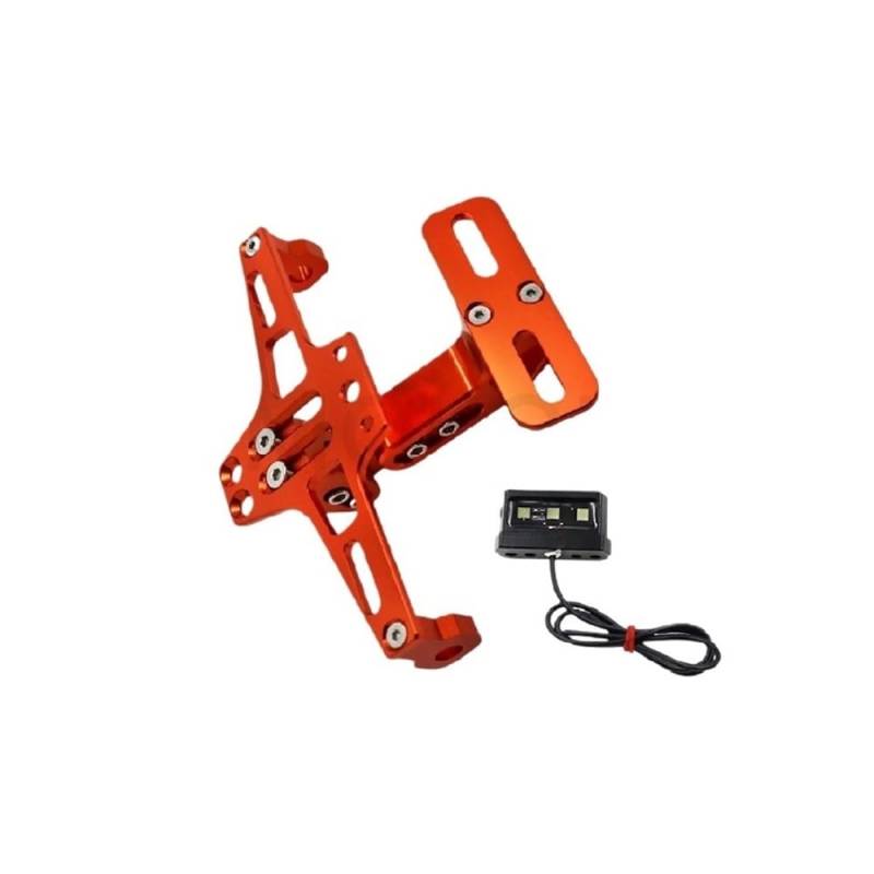 Nummernschildhalterung Motorrad Universal Einstellbare Kennzeichen Halterung Hinten Halter CNC Kennzeichen Halter(Red) von Hjiaodq
