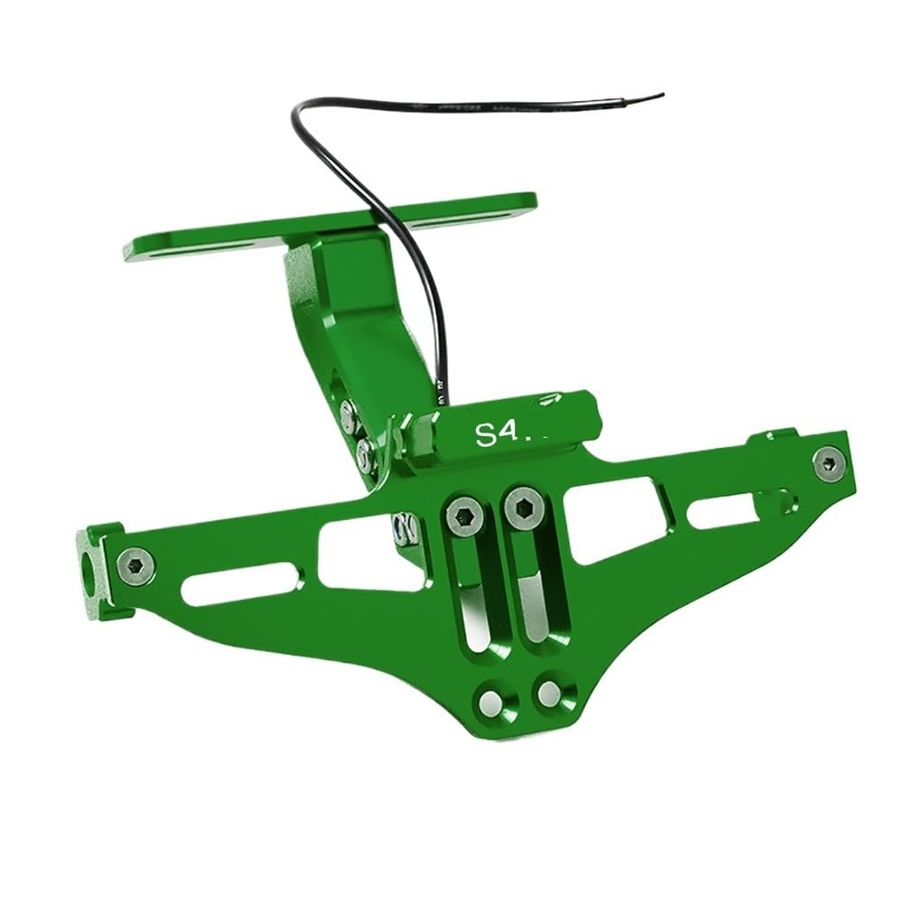 Nummernschildhalterung Motorrad Universal Verstellbarer Hinterer Kennzeichenhalter Mit Licht Für D&ucati(A Green) von Hjiaodq