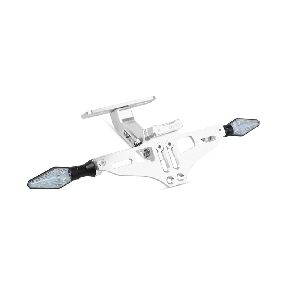 Nummernschildhalterung Motorrad Universal Verstellbarer Hinterer Kennzeichenhalter Mit Licht Für D&ucati(White B) von Hjiaodq