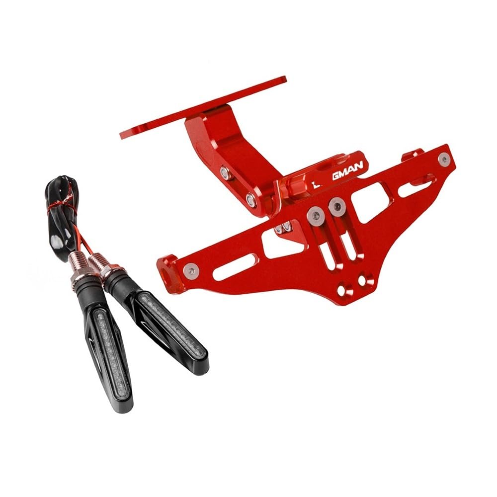 Nummernschildhalterung Motorrad Universal Verstellbarer Schwanz Hinten Kennzeichenhalter Mit Licht Für SYM(Type s) von Hjiaodq