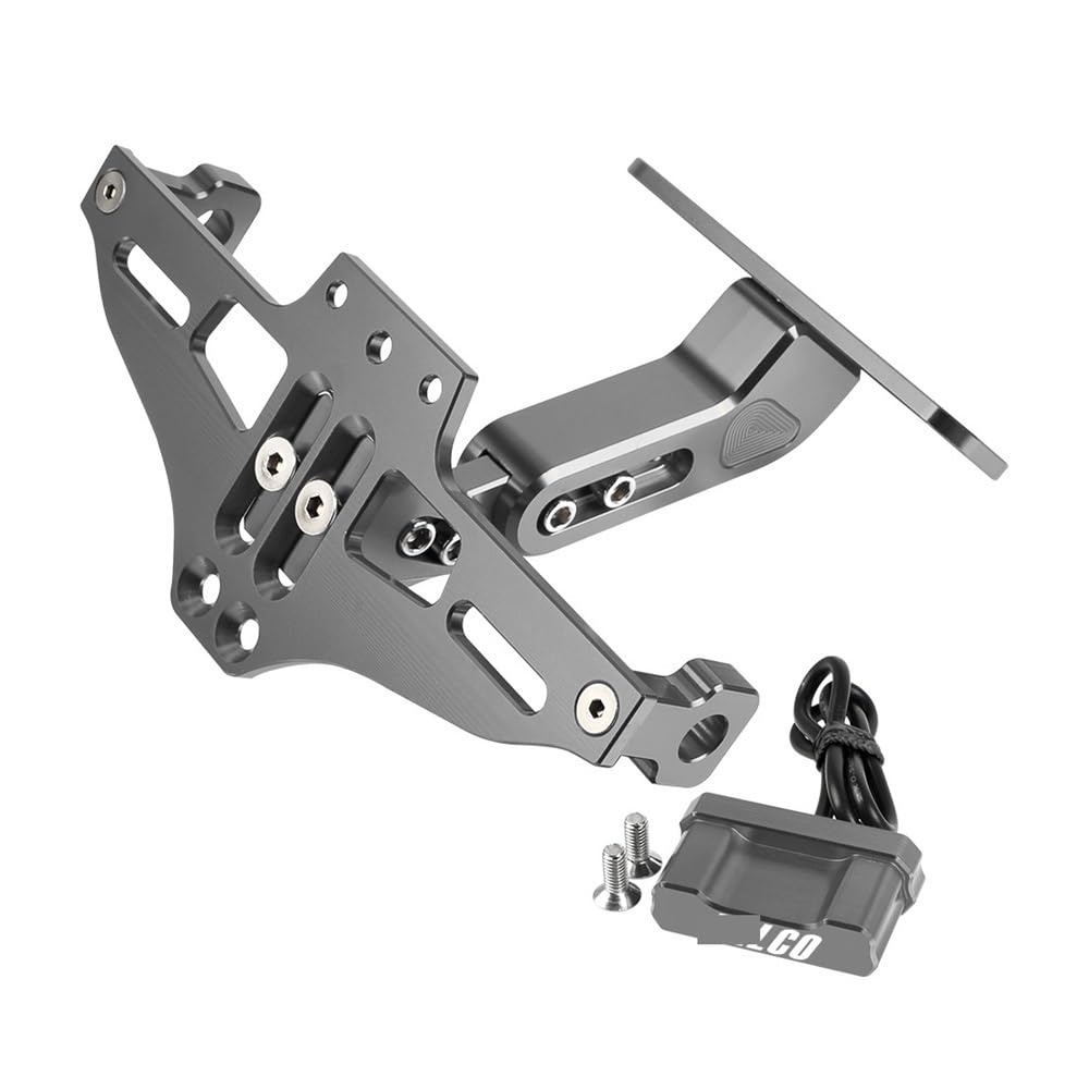 Nummernschildhalterung Motorrad Verstellbarer Schwanz Ordentlicher Hinterer Kennzeichenhalter Mit Licht Für A&PRILIA 2000–2006(Type l) von Hjiaodq
