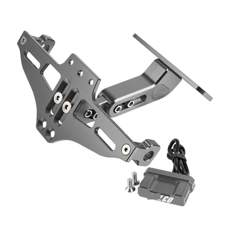Nummernschildhalterung Motorrad Verstellbarer Schwanz Ordentlicher Hinterer Kennzeichenhalter Mit Licht Für A&PRILIA 2000–2006(Type l) von Hjiaodq