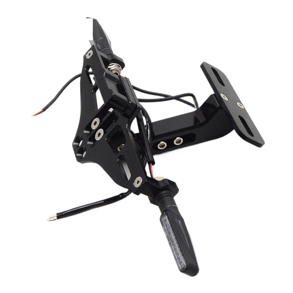 Nummernschildhalterung Motorrad Verstellbarer Schwanz Orntlicher Hinterer Kennzeichenhalter Mit Licht Für F850GS 2017–2020(B Black Set) von Hjiaodq