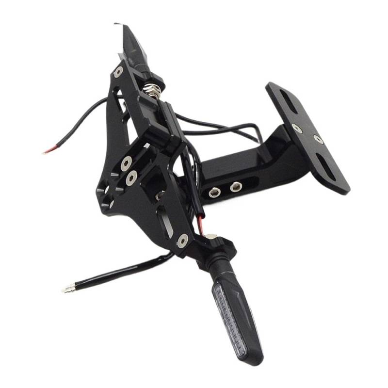 Nummernschildhalterung Motorrad Verstellbarer Schwanz Orntlicher Hinterer Kennzeichenhalter Mit Licht Für F850GS 2017–2020(B Black Set) von Hjiaodq