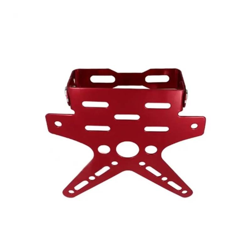 Nummernschildhalterung Universal Aluminium Einstellbare Halterung Registrierung Nummer Platte Abdeckung Motorrad Teile Motorrad Kennzeichen Halter(Red) von Hjiaodq