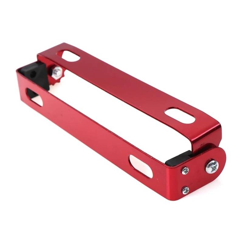 Nummernschildhalterung Universal Aluminium Legierung Kennzeichen Halterung Motorrad Zubehör Motorrad Retrofit Kennzeichen Rahmen(2PCS Red) von Hjiaodq