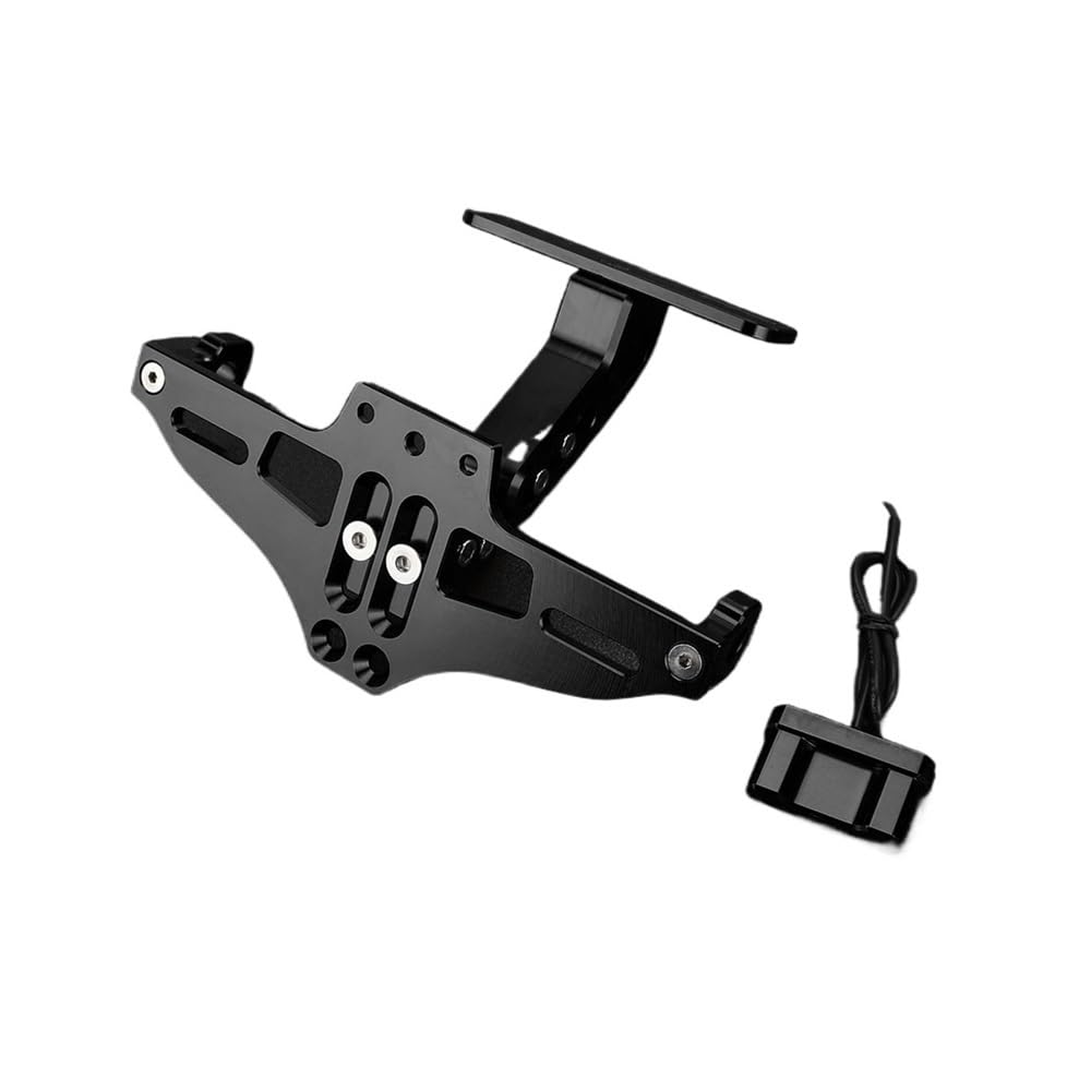Nummernschildhalterung Verstellbarer Heck Kennzeichenhalter Mit Licht Universelle Position Kann Für TMAX 560 Verschoben Werden(Black) von Hjiaodq