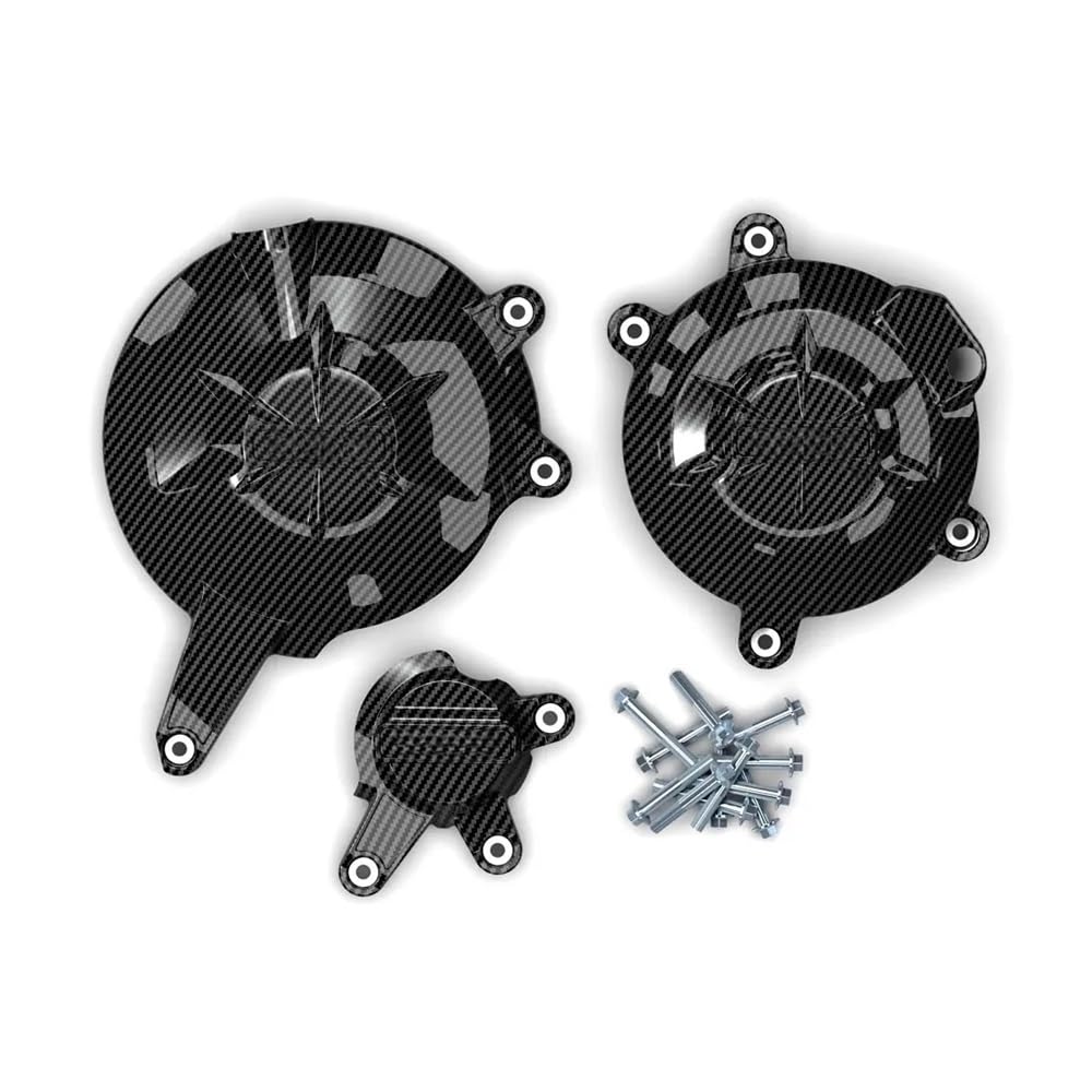 Statorabdeckung Motorrad Lichtmaschine Kupplung Schutz Abdeckung Zubehör Für ER6N Für ER6F Für VERSYS650 2006~2023 Motor Abdeckung(One Set (CF Texture)) von Hjiaodq