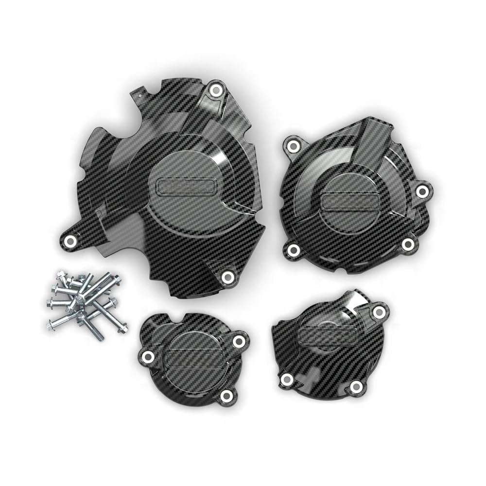 Statorabdeckung Motorrad Lichtmaschine Kupplung Schutz Zubehör Motor Abdeckung Für GSXS750 2017~2023(One Set (CF Texture)) von Hjiaodq