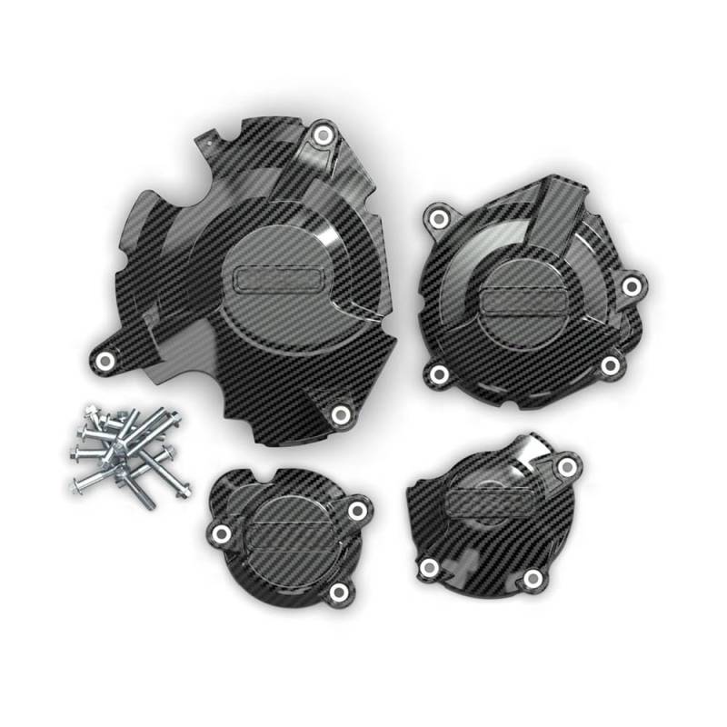 Statorabdeckung Motorrad Lichtmaschine Kupplung Schutz Zubehör Motor Abdeckung Für GSXS750 2017~2023(One Set (CF Texture)) von Hjiaodq