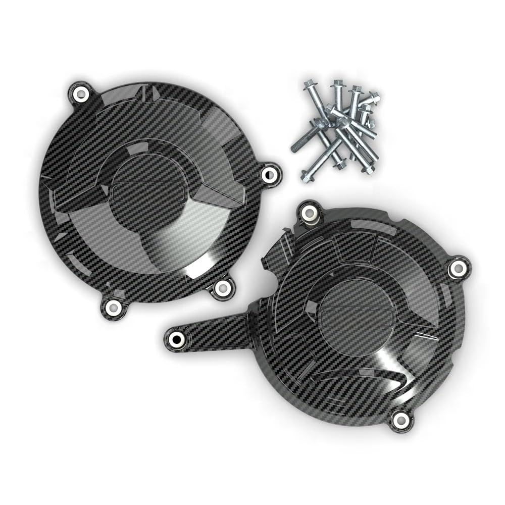 Statorabdeckung Motorrad Motor Lichtmaschine Kupplung Schutz Abdeckung Zubehör Für Panigale 1199 2012-2014 & Für Panigale 1299 2016-2020(1 Set-CF) von Hjiaodq