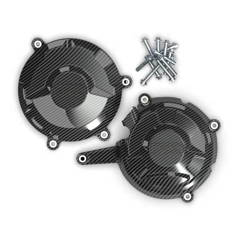 Statorabdeckung Motorrad Motor Lichtmaschine Kupplung Schutz Abdeckung Zubehör Für Panigale 1199 2012-2014 & Für Panigale 1299 2016-2020(1 Set-CF) von Hjiaodq