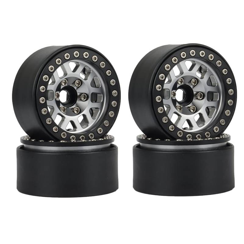 Hklshyd 4 STÜCK 1.9 Metall Beadlock 12 Loch Rad Naben Felgen für 1/10 RC Crawler Axial SCX10 90046 AXI03007 für TRX4 D90,1 von Hklshyd
