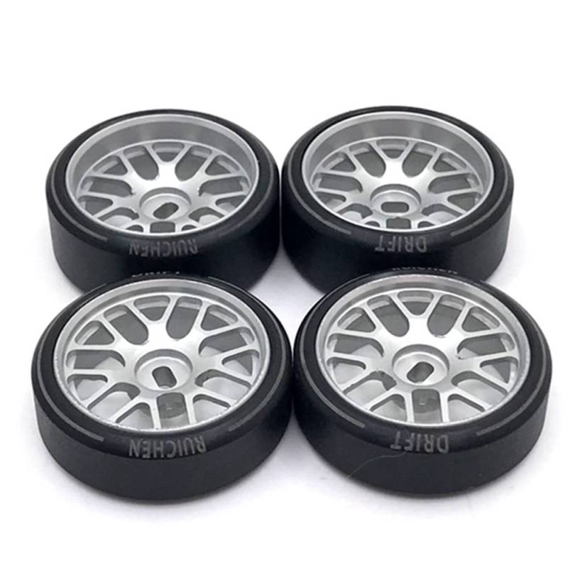 Hklshyd 4 StüCk Metallfelge Hartplastik Driftreifen Reifen für 284131 K969 K989 P929 Mini-Z 1/28 RC Car Upgrades Teile,3 von Hklshyd