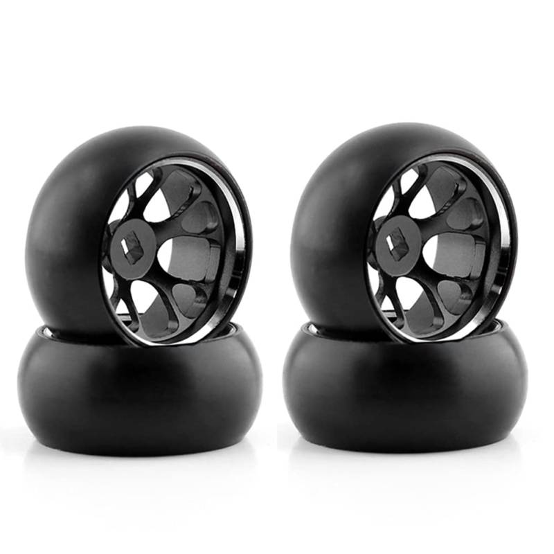 Hklshyd Hartplastik Driftreifen Reifen Metallfelge für 284131 K969 K989 Mini-Z 1/28 RC Autoteile, Schwarz von Hklshyd