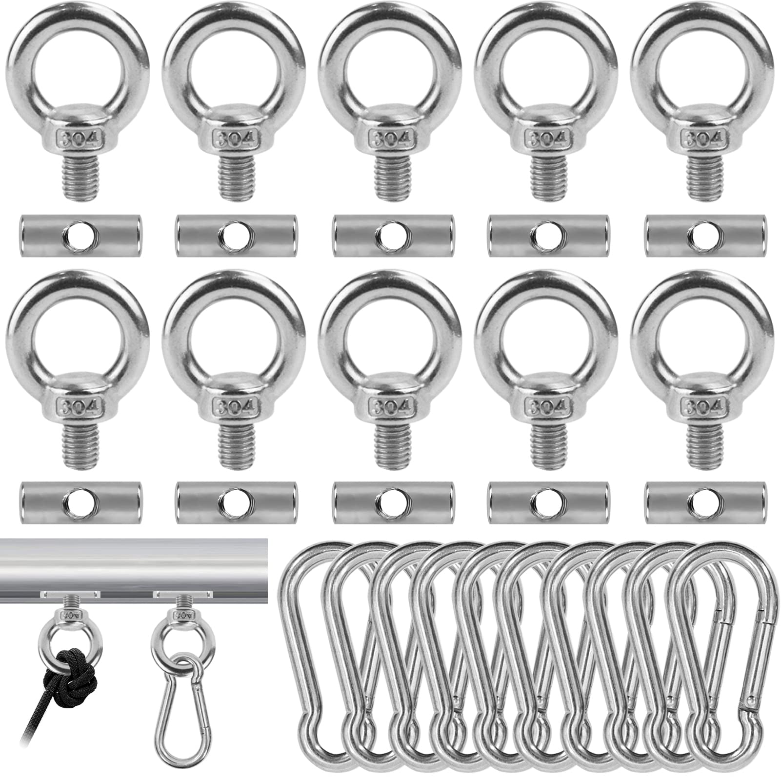 Hlimior 10 Stück Stopper für Kederschiene 6 mm Kederstopper mit Karabiner Edelstahl Kederstopper, kederschiene zubehör für Kederschiene Caravan Wohnmobil Wohnmobil Campervan Boot Hlimior 10 Stück Stopper für Kederschiene 6 mm Kederstopper mit Karabiner Edelstahl Kederstopper, kederschiene zubehör für Kederschiene Caravan Wohnmobil Wohnmobil Campervan Boot von Hlimior