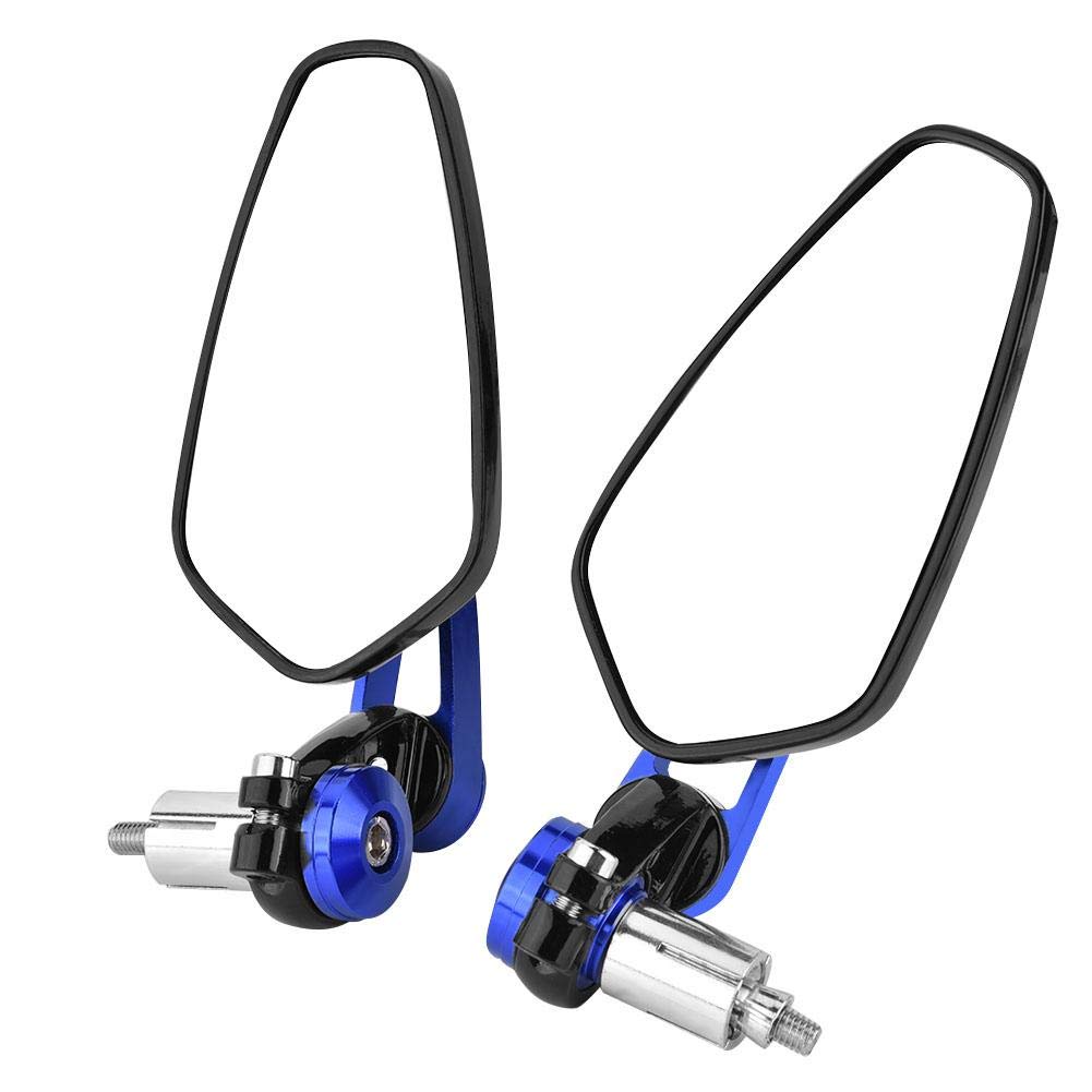 Hlyjoon 1 Paar konvexe Motorrad-Rückspiegel aus Aluminiumlegierung, 7/8 Zoll, 22 mm, Außenspiegel (blau), für Motorradlenker + Rückspiegel für Motorradlenker von Hlyjoon