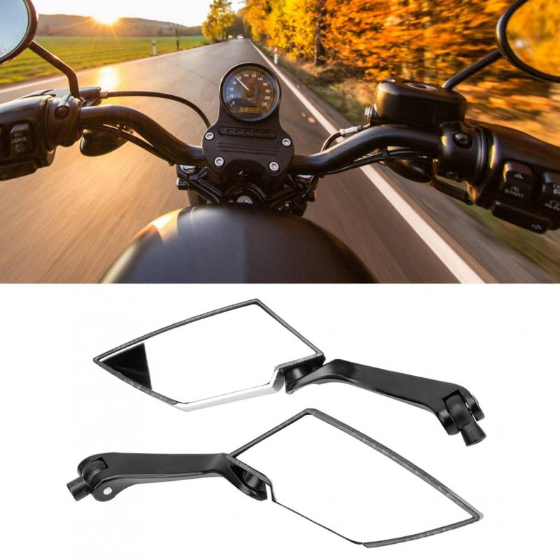 Rückspiegel,2Pcs Universal Motorrad-Rückspiegel Spiegel Set Carbon-Faser-Moto-Rückseiten-Rückseiten-Spiegel-Aluminiumhandgriff + ABS Shell(#1) von Hlyjoon