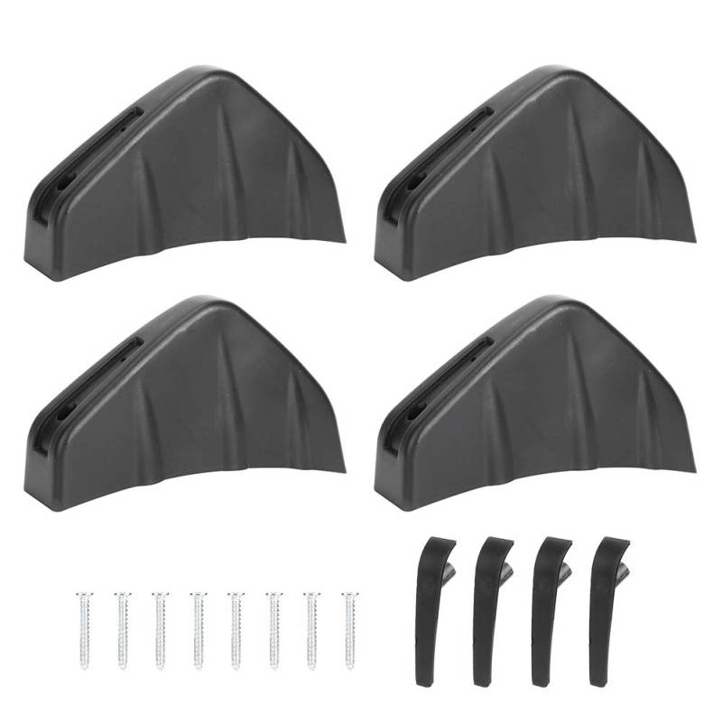 Fydun Universal-Haifischflosse hinten, 4-teilige Diffusorflosse für Heckstoßstange Spoilerlippe, Schwarz, Polyvinylchlorid (PVC), Auto, Einschraubbar von Fydun