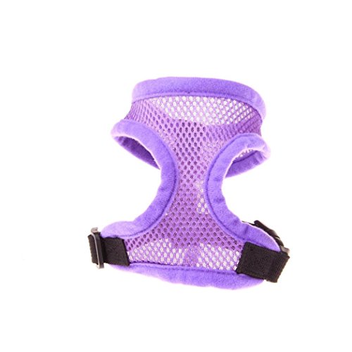 Komfort Soft Breathable Hundegeschirr Verstellbare Haustier Weste Seil Hund Brust Gurt Leine Set Kragen (XL, Lila) von Hmeng