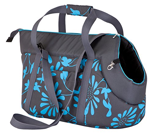 HobbyDog TORGWK8 Hundetasche Tragetasche Katzentasche mit Blumen, Größe 32 x 30 x 50 cm, grau von HobbyDog