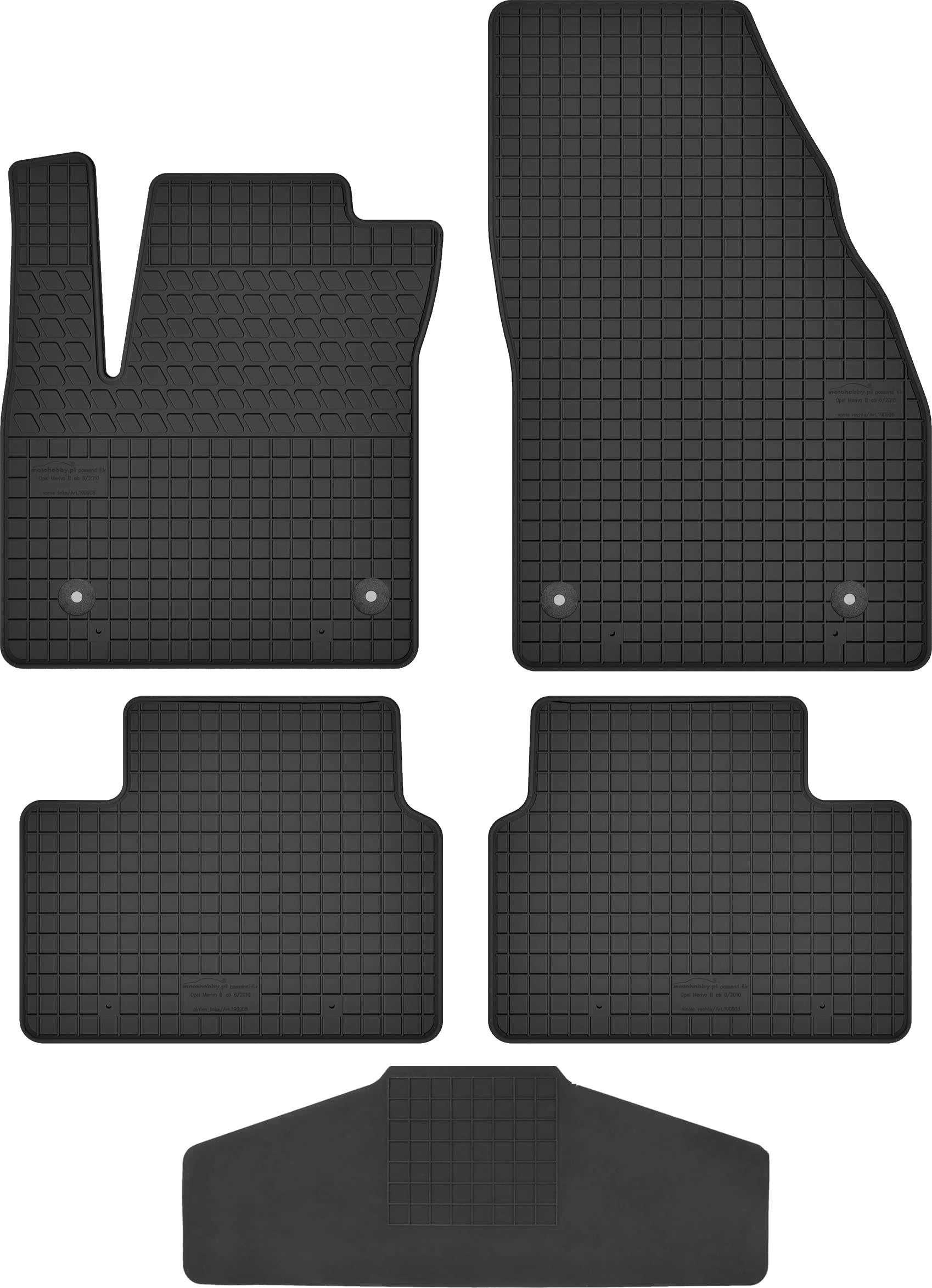 Gummimatten passend für Opel Meriva B mit Tunnelabdeckung Gummimatten passend für Opel Meriva B mit Tunnelabdeckung von Hobbycar
