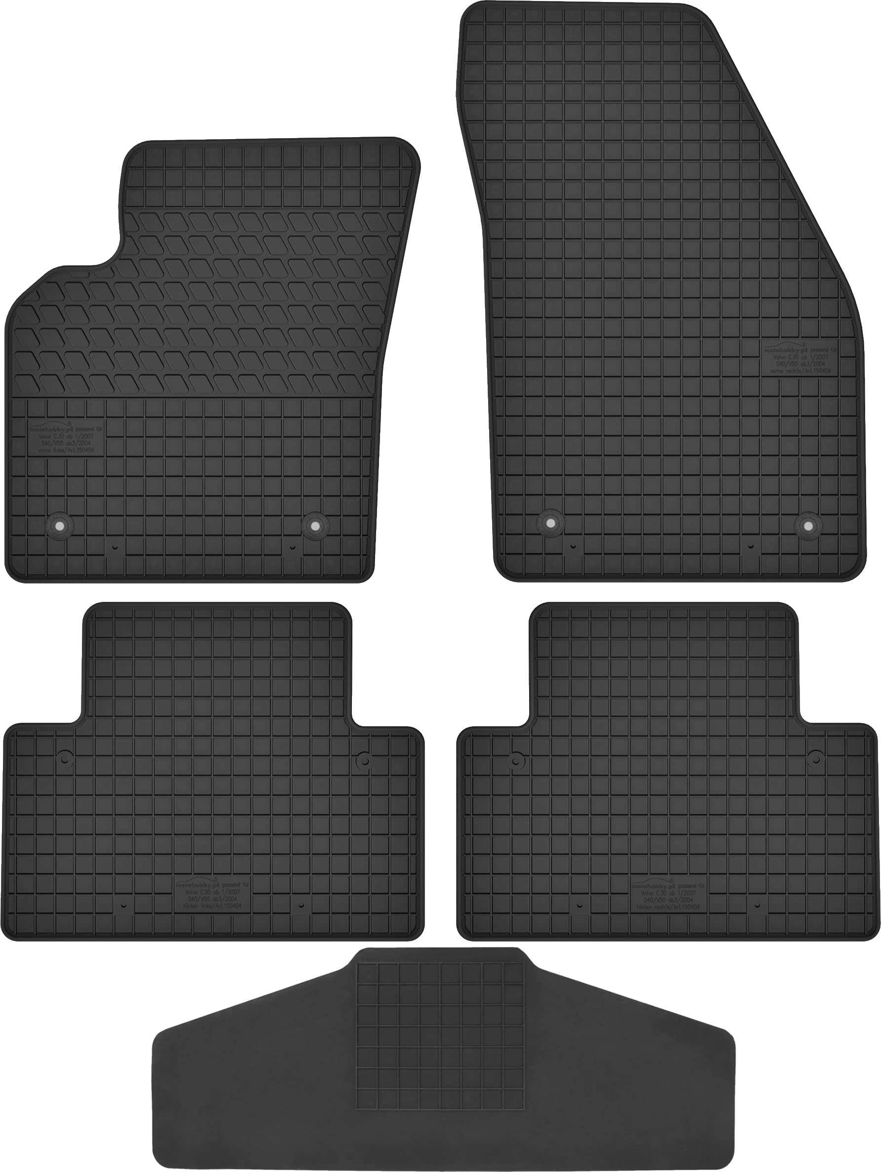 Gummimatten passend für Volvo V50 mit Tunnelabdeckung Gummimatten passend für Volvo V50 mit Tunnelabdeckung von Hobbycar