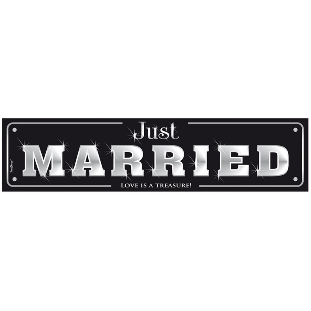 Schild "Just Married" für Kennzeichenhalter KFZ Kennzeichen von Hochzeit & Liebe