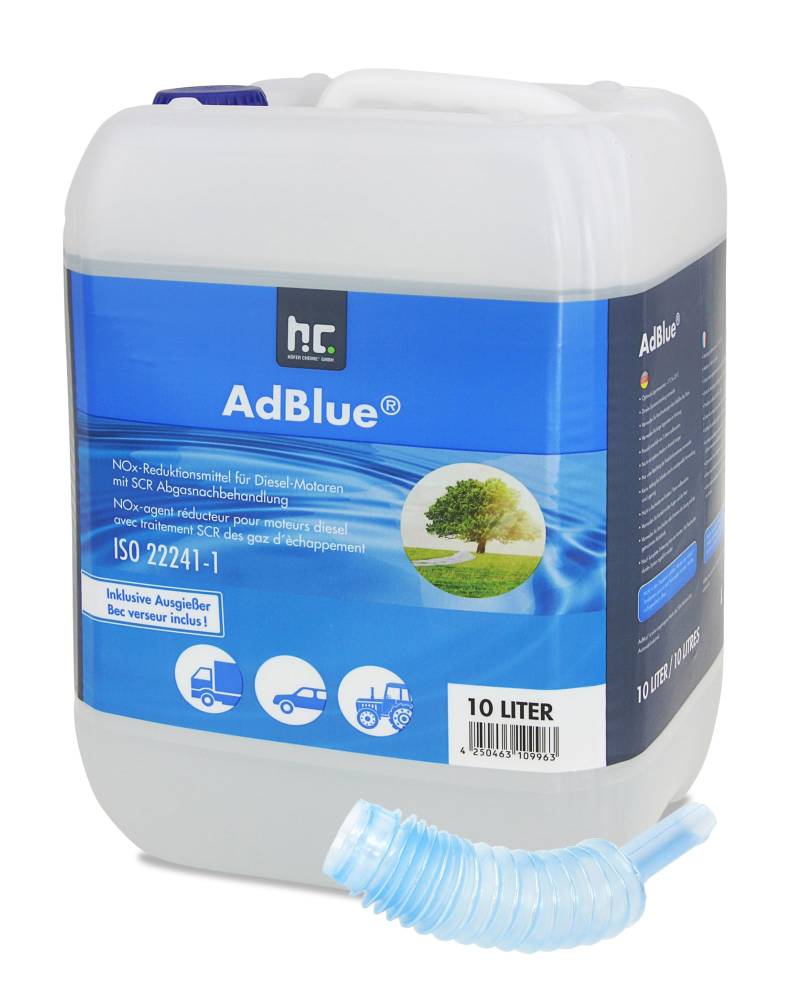 Höfer Chemie AdBlue 1 x 10L inkl. Ausgießer - Harnstofflösung für Diesel Autos wie BMW & VW - Kanister mit Ausgießer - Reduziert Giftige Stickoxide von Höfer Chemie