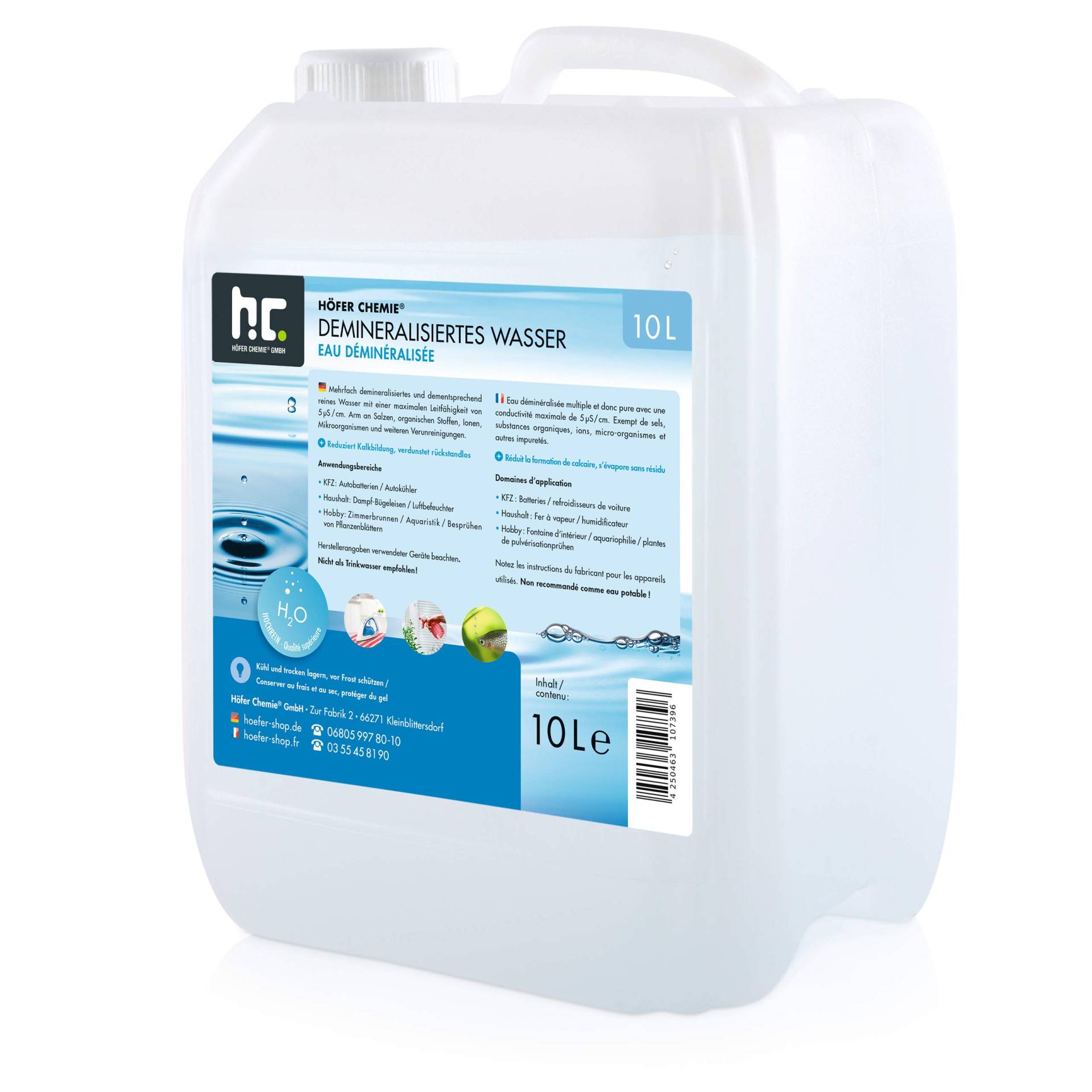 Höfer Chemie 1 x 10 L Demineralisiertes Wasser von Höfer Chemie