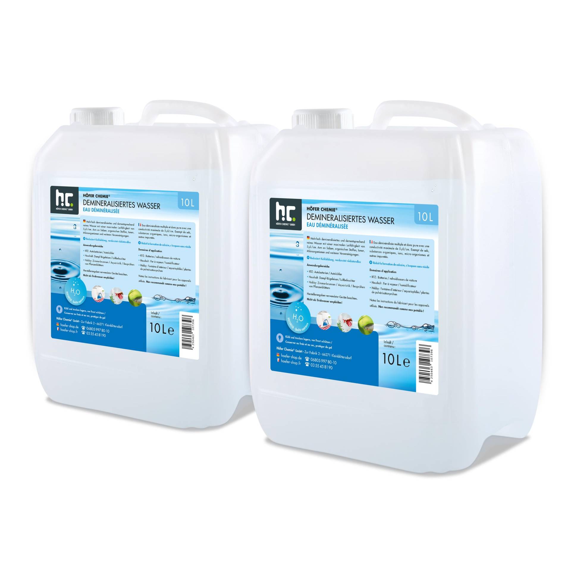 Höfer Chemie 2 x 10 L Demineralisiertes Wasser Höfer Chemie 2 x 10 L Demineralisiertes Wasser von Höfer Chemie
