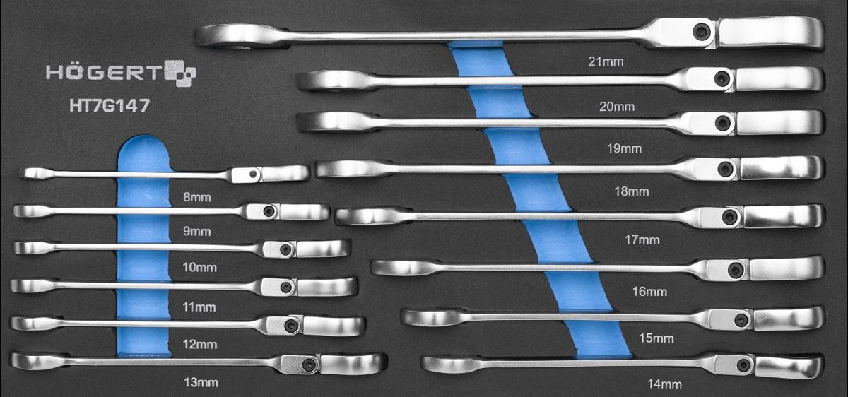 Hogert Technik Ratschen-Ringgabelschlüsselsatz  HT7G147 von Hogert Technik