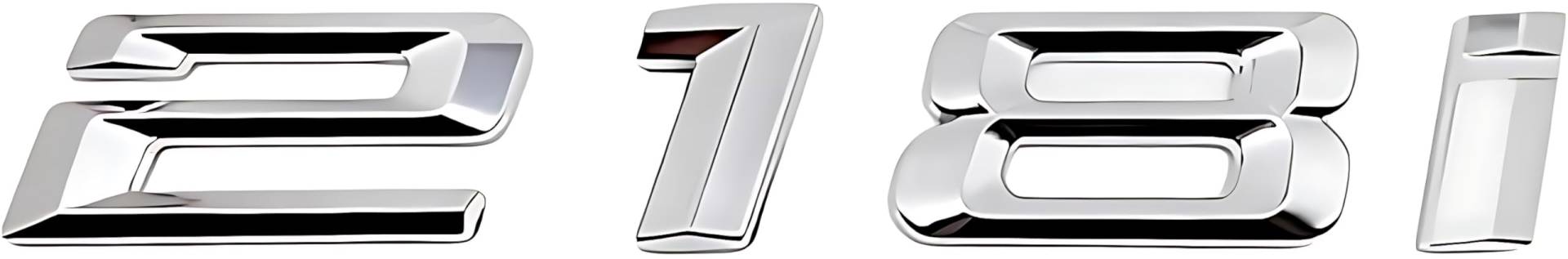 218i Auto Emblem Decal Car Nummer hinter Buchstaben Aufkleber Zinkung Badge 3D Stil passt für BMW 218i Car Model Silber 218i Auto Emblem Decal Car Nummer hinter Buchstaben Aufkleber Zinkung Badge 3D Stil passt für BMW 218i Car Model Silber von HolaDemo