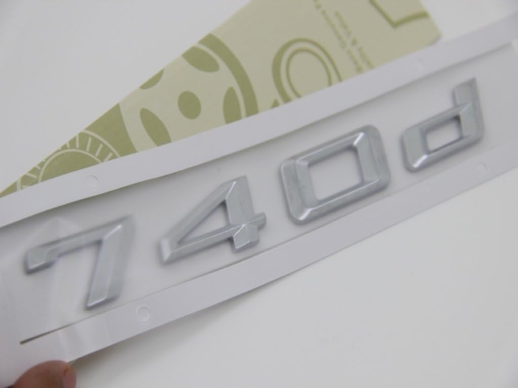 740d Auto Emblem Decal Car Nummer hinter Buchstaben Aufkleber Zinkung Badge 3D Stil passt für BMW 740d Car Model Silber 740d Auto Emblem Decal Car Nummer hinter Buchstaben Aufkleber Zinkung Badge 3D Stil passt für BMW 740d Car Model Silber von HolaDemo