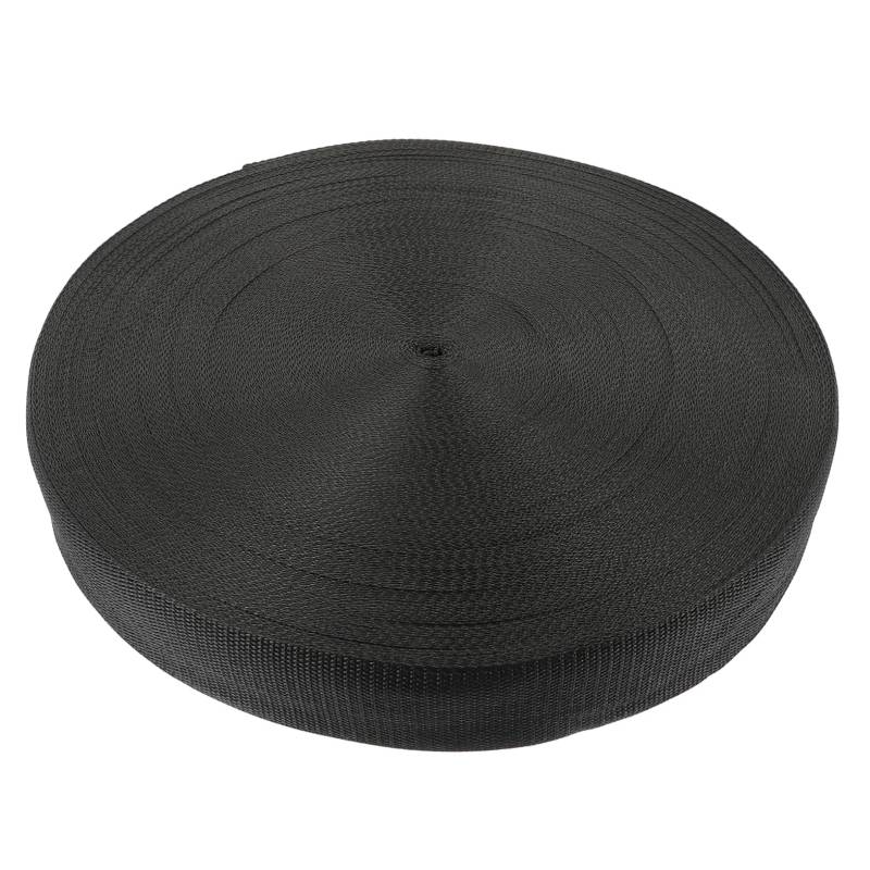Holibanna 1 Rolle Gurtbändern Schultergurte Gurtband Gürtelschnallen Spanngurte Zurrgurte für Ladung Rucksackgurte Befestigungsband Kabelbinder Bündelband Polypropylen Black von Holibanna