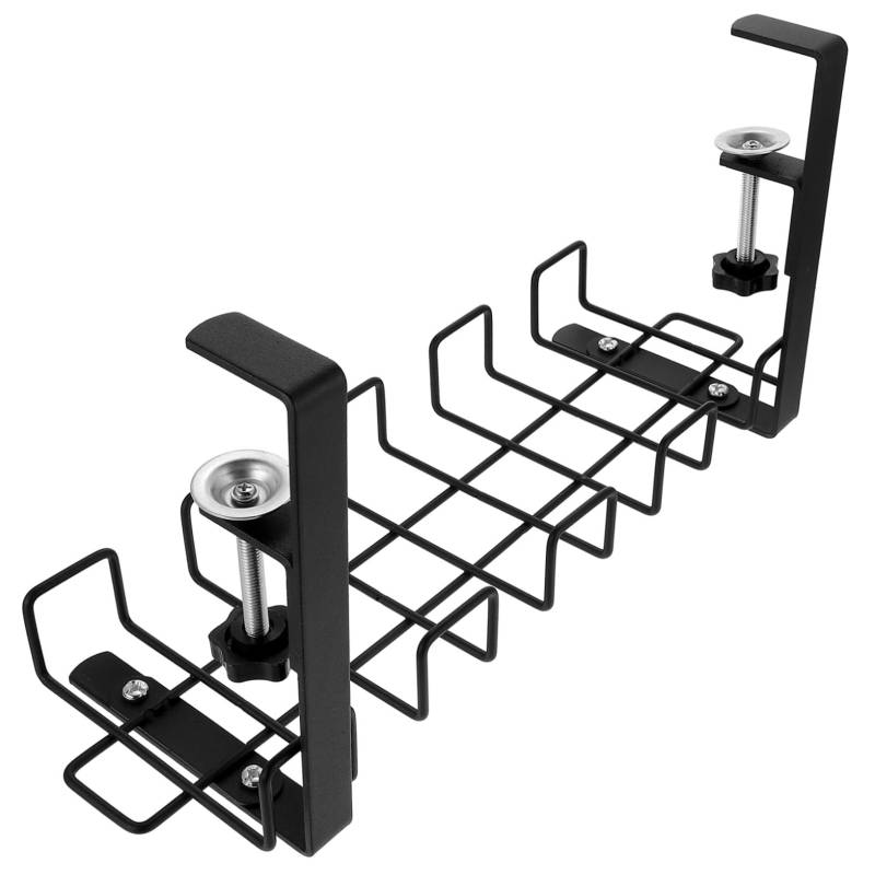 Holibanna Drahtrahmenhängekorb Unter Schreibtisch Drahtaufnahme Inhaber Stand Kabel-schreibtisch-management Schreibtischkabel Ladekabel-organizer Kohlenstoffstahl Black von Holibanna