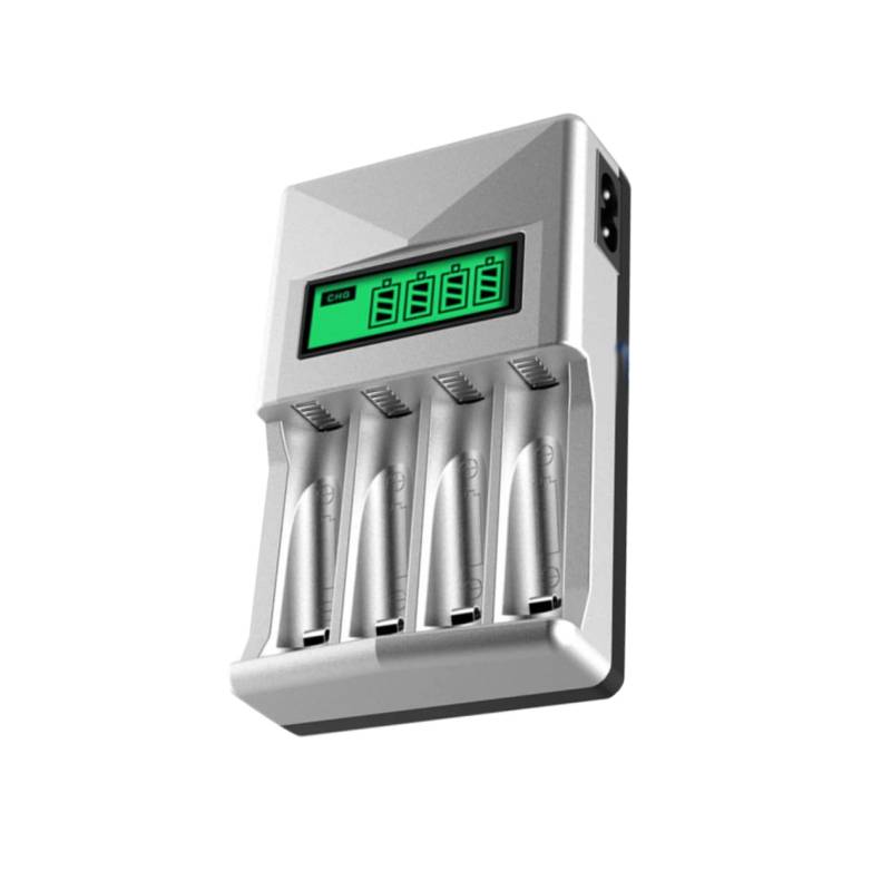 Holibanna Schacht Akkuladegerät mit Anzeige Intelligentes USB Batterieladegerät für Aa Aaa Akkus Eu Langlebig für Gleichzeitiges Laden von Holibanna